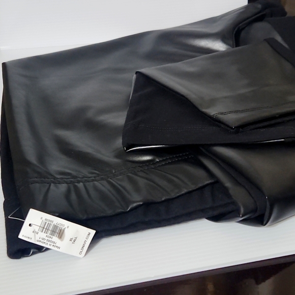 Old Navy Black High-Waisted Faux-Leather Panel Leggings For Women XL NWT - Picture 1 of 6